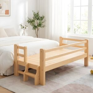 Giường Ngủ Cho Bé 1m3–2m Lắp Ráp, Có Cầu Thang, Gỗ Thông 100%