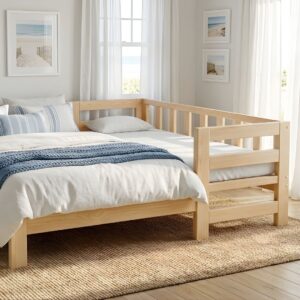 Giường cho Bé 1m3-2m Thanh Chắn Dọc, Ghép với Giường Bố Mẹ